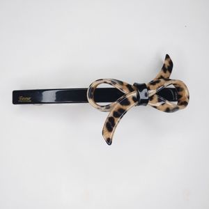 Acrylic Cheetah print ribbon hair clip leopard